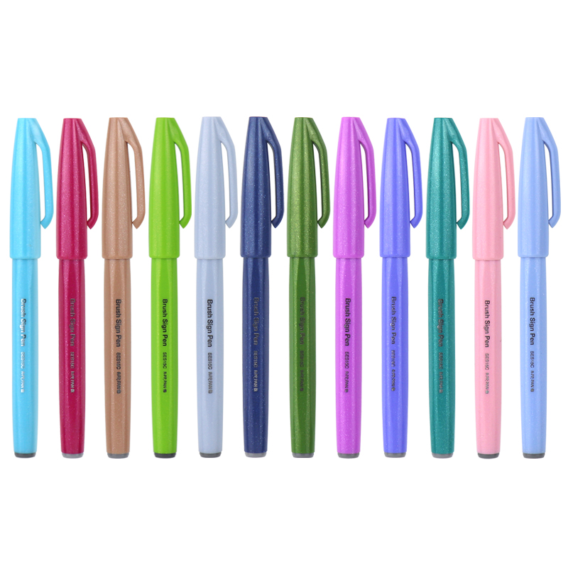 Pentel Pen Sign Pen - 12/24Pcs Japan Pentel Touch Borstel Fude