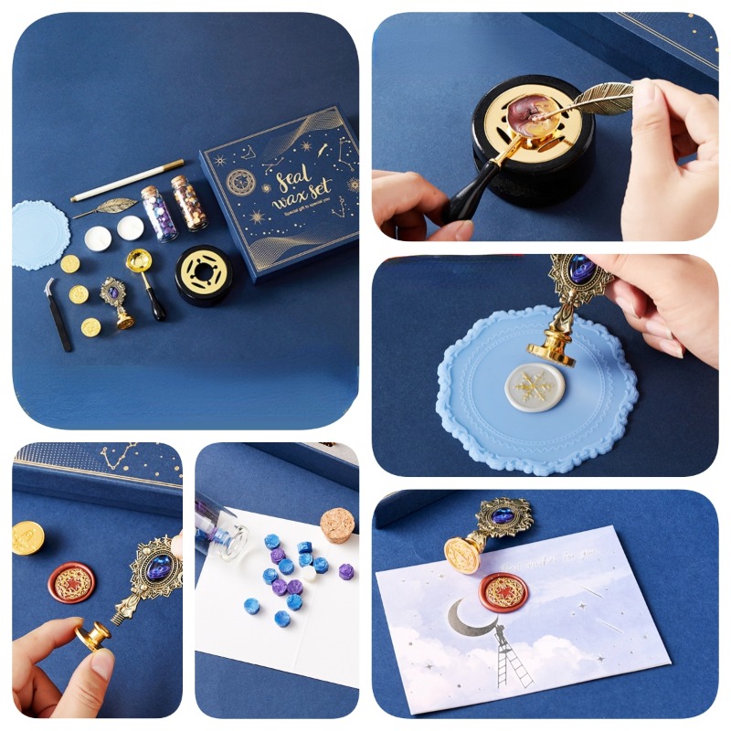 Wax Seal Stamp Set - Starry Vuur Lak Stempel Set Envelop