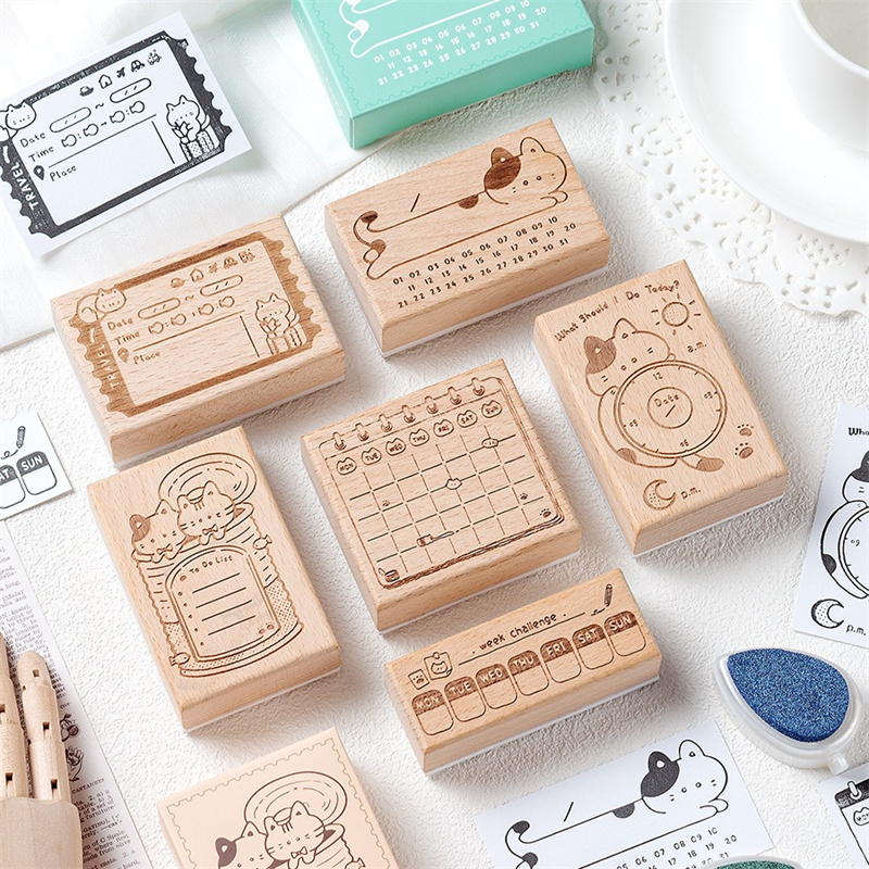 Leuke Kat Houten Rubberstempel - Rubber Date Stamp recensie en prijs