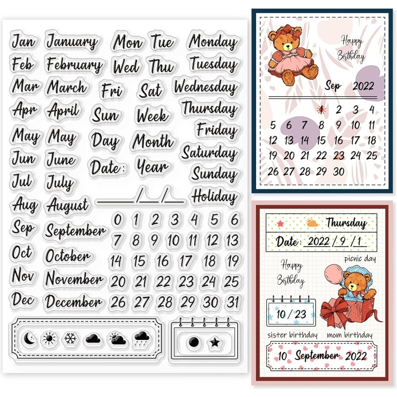 1PC 8.3x5.8in Kalender Clear S - Rubber Date Stamp recensie en prijs